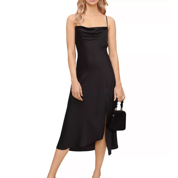 Astr Black Midi Dress - Picture 1 of 8